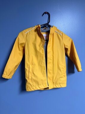 Cat & Jack Bright Yellow Kids Hooded Rain Jacket